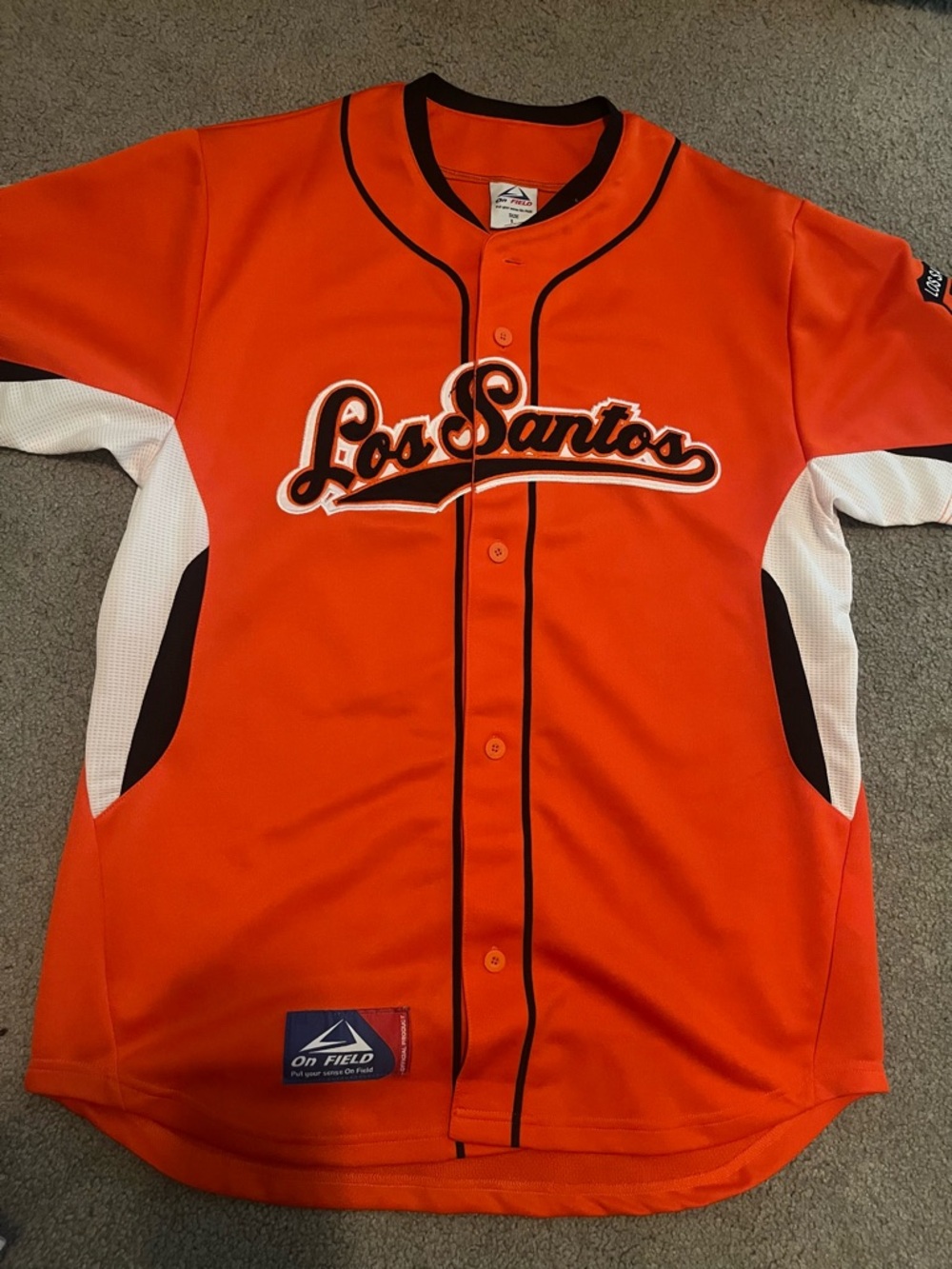 On Field Orange Athletic Jersey with Black Trim